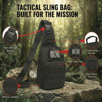 BIGWIG Tactical Compact EDC Shoulder Sling Bag for Men - Stylish, Casual, Trendy Crossbody Shoulder Messenger Bag, Multi Functional Durable Adjustable for Camping, Travel, Stylish Crossbody Bags Summervibes